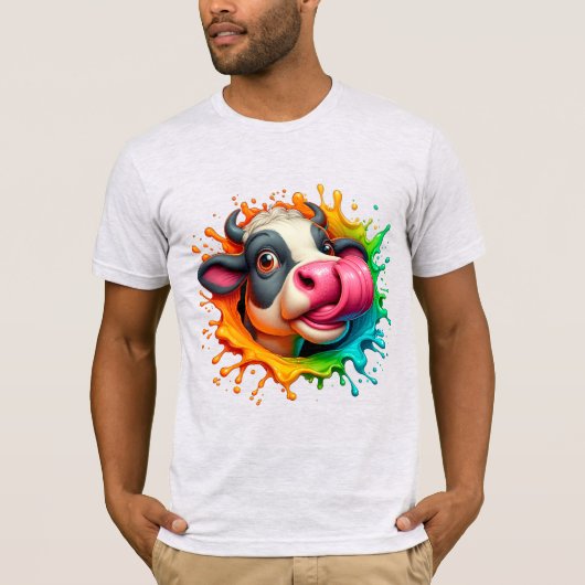 T-shirt Vache lécher le nez (Devant)