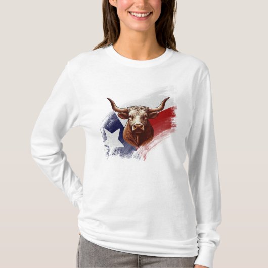 T-shirt Vache longhorne du Texas (Devant)