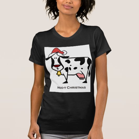 T-shirt Vache mignonne à Noël (Devant)