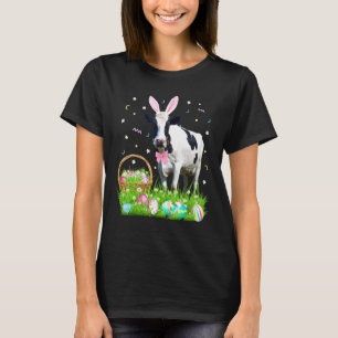 T-shirt Vache mignonne costume de Pâques lapin oeufs jour