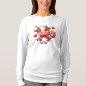 T-shirt Vache mignonne de la Saint-Valentin (Devant)