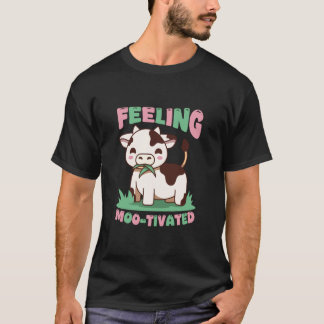 T-shirt Vache mignonne se sentant motivée - Humour animal