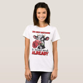 T-shirt Vache monochrome avec Rose rouge (Devant entier)