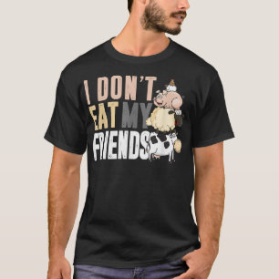 T-shirt Vache Mouton Porc Poulet Je ne mange pas mes amis 