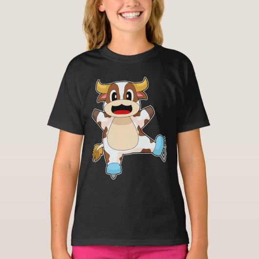 T-shirt Vache Patinage sur glace Patins sur glace (Devant)