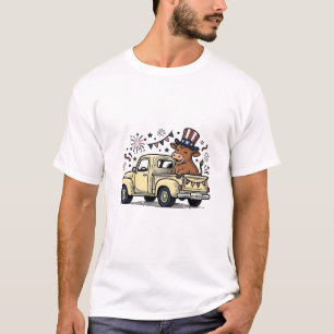 T-shirt Vache patriotique conception vectorielle camion 4 