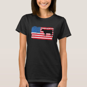 T-shirt Vache Patriotique Usa Drapeau Animal Dairy 4 Juill