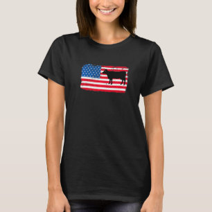 T-shirt Vache Patriotique Usa Drapeau Ferme Animaux laitie