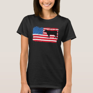 T-shirt Vache Patriotique Usa Drapeau Ferme Animaux laitie