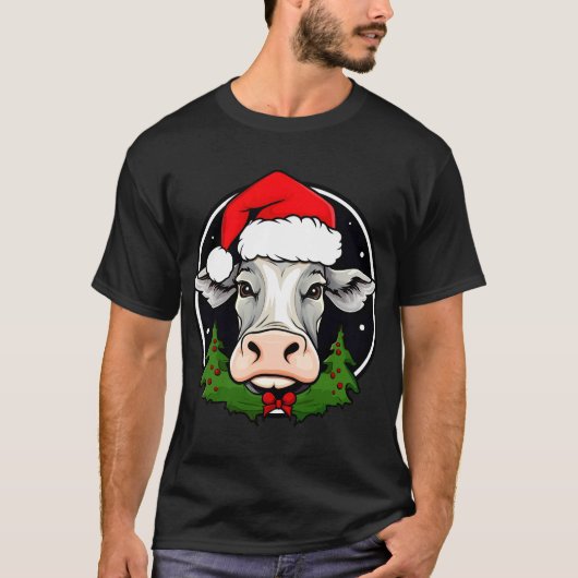 T-Shirt vache Père Noël (Devant)