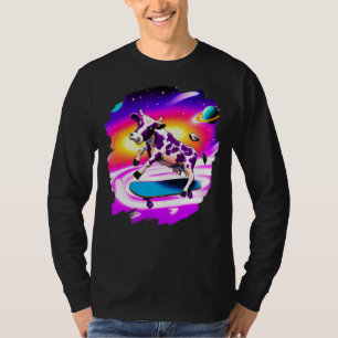T-shirt Vache planchant dans l'espace rétro vintage ska