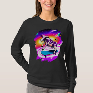 T-shirt Vache planchant dans l'espace rétro vintage ska
