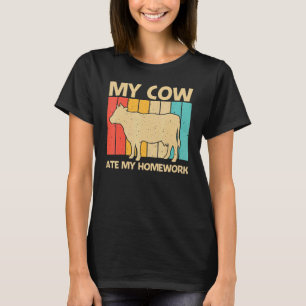 T-shirt Vache Pour Enfants Garçons Vache Fermier laitier