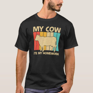 T-shirt Vache pour enfants garçons vacher ferme laitière
