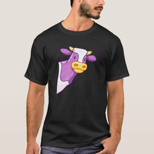 T-shirt Vache qui regarde Vache Violette (Devant)
