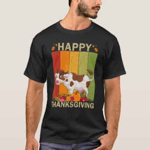 T-shirt Vache Retro Famille Graphique Correspondance Thank