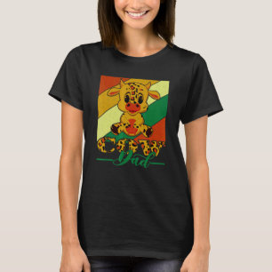 T-shirt Vache Rétro Vintage Papa Léopard Vache Famer Fête