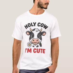 T-shirt Vache sacrée, je suis mignon Gravure vintage de va
