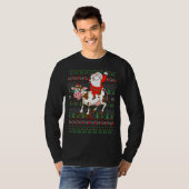 T-shirt Vache Santa Claus Couple Correspondant Noël (Devant entier)