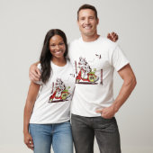 T-shirt Vache sur une moto rétro (Unisexe)
