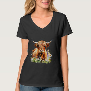 T-shirt Vache, vache écossaise des Highlands, tenue wester