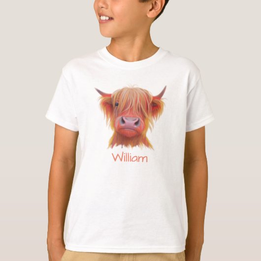 T-shirt vache velue écossaise personnalisée (Devant)