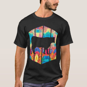 T-shirt Vache Vintage Pour Peinture De Vache Rétro Animal
