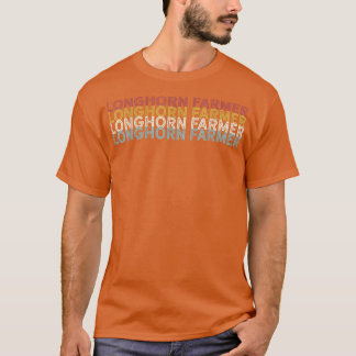 T-shirt Vache Vintage Vache Longhorn Agriculteur