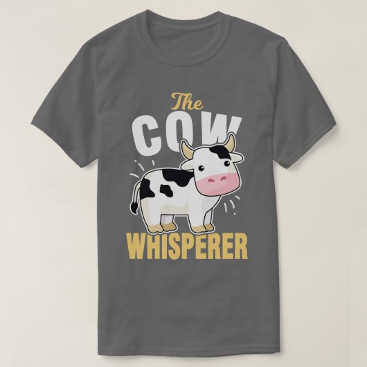 T-shirt Vache Whisperer Farmer Lait Boucher (Design devant)
