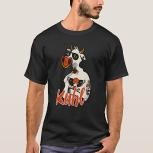 T-shirt Vacher Rockabilly Vache avec Lunettes de Soleil