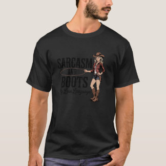 T-shirt Vacher sarcasme & bottes western country