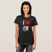 T-shirt Vaches cardiaques J'aime les vaches (Devant entier)