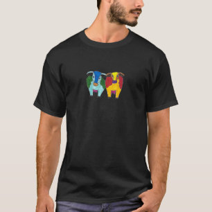 T-shirt Vaches de couleur différente dessinées à la main