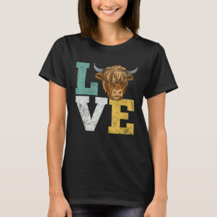 T-shirt Vaches des Highlands Agriculteur Écossais Vintage