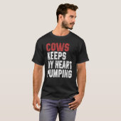 T-shirt Vaches garde mon coeur pompage fermier vache fille (Devant entier)