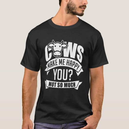 T-shirt Vaches Me Rendent Heureux Vache (Devant)