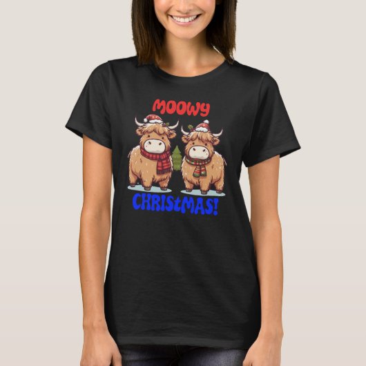 T-shirt Vaches moowy Christmas Highland (Devant)