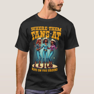T-shirt Vaches noires bottées de cow-girls sur le terrain