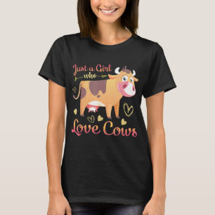 T-shirt Vaches roses colorées mignonnes coeurs