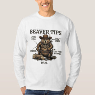 T-shirt Vachette drôle Castor Cowboy Ouest Sauvage Vintage
