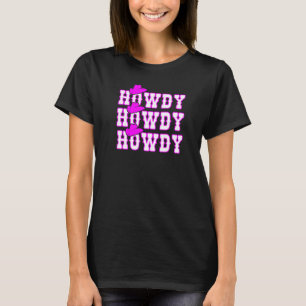 T-shirt Vachette Howdy Cow Girl Rose Distressed Western Co