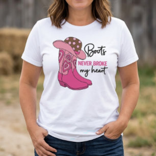 T-shirt Vachette Sassy Bottes Roses Cavalier Occidental Am