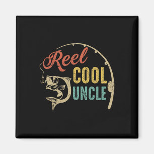 T-shirt Vaderdag Vintage Vis Reel Cool Oom Magneet