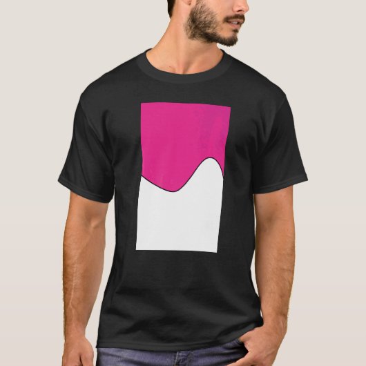T-shirt Vague À Deux Tons Géométrique Motif Deep Cerise Et (Devant)