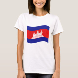 T-shirt Vague cambodgienne de drapeau d'Angkor Vat