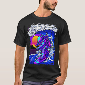 T-shirt Vague de surf astronaute
