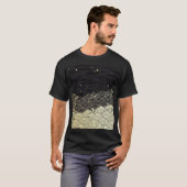 T-shirt Vague dorée, texture papier. (Devant entier)