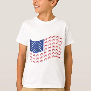 T-shirt vague-drapeau-moto-cross