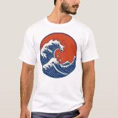 T-shirt Vague du coucher du soleil. (Devant)