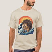 T-shirt Vague Hedgehogzilla - Hérisson d'art japonais Vint (Devant)